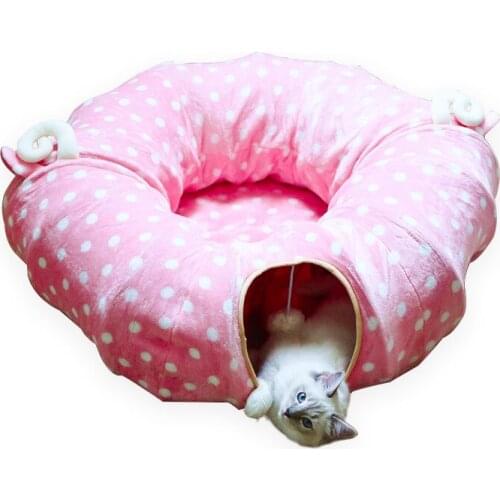 Cat Tunnel Tear-resistant Velvet Fabric Removable and Washable Doghouse Semi-circular Round Cat Holes Pet Supplies