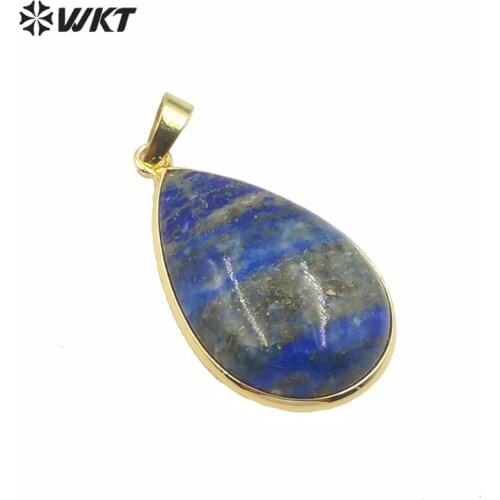 WT-P1557 Natural Colorful Classic Design Pendant For Jewelry Findings Wholesale Summer Jewelry Gift Water Drop Stone Pendant