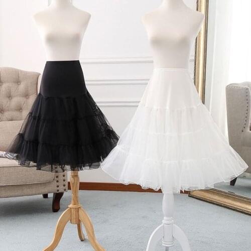 76CM Long Lolita Cosplay Petticoats White Organza Crinoline Bridal Underskirt Women Halloween Petticoat Rockabilly Tutu Skirts