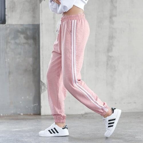 Hemp Cotton Sports Trousers Womens Autumn Winter New Loose Large Size Drawstring Fitness Running Leisure Yoga Nine Pants