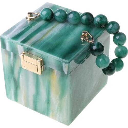 Gift Box Shape Women Acrylic Party Clutch Evening Tote Wedding Handbag Purse 20CA