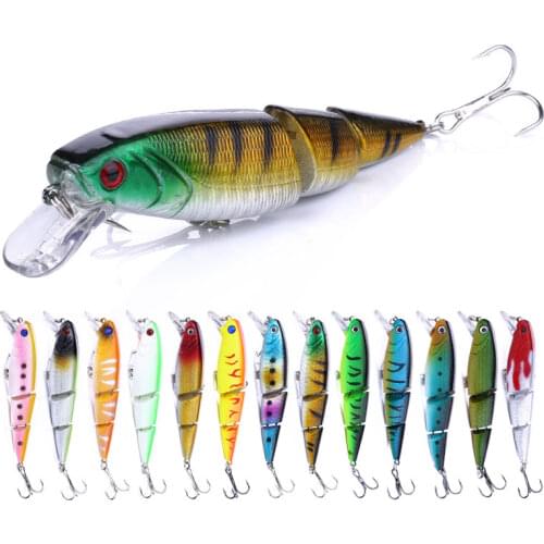 Hard Fishing Lure 3D Fish Jointed Wobblers Minnow Pike Bass Pesca Crankbaits Artificial Bait Saltwater