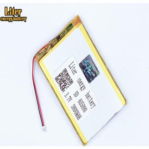 1.0MM 2pin connector 3.7V 3800mah 605090 e-books GPS PDA lipo lithium polymer battery li ion battery