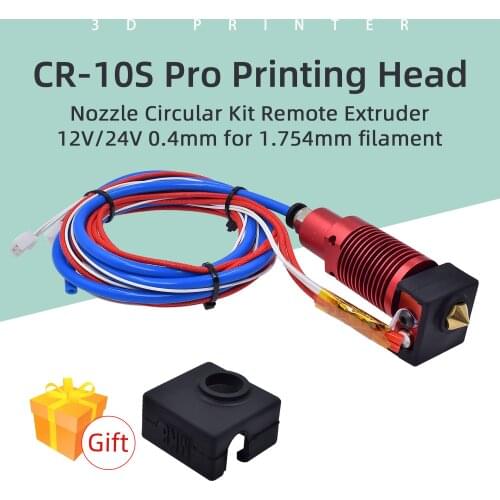 1 Set 12V/24V 0.4mm/1.75mm Nozzle Assembled Extruder Hot End Upgraded Kit For Creality Ender-3/CR10/CR-10S Pro 3D Printer Parts