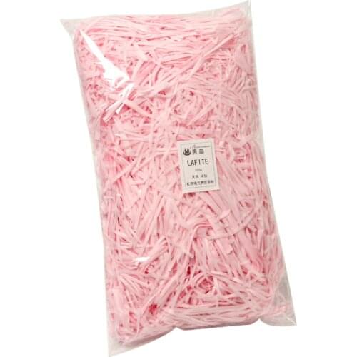 100g Pink Lafite Gift Box Stuffing Pink Shredded Paper Silk Gift Packaging Supplies Wedding Supplies Wedding Candy Box Stuffing