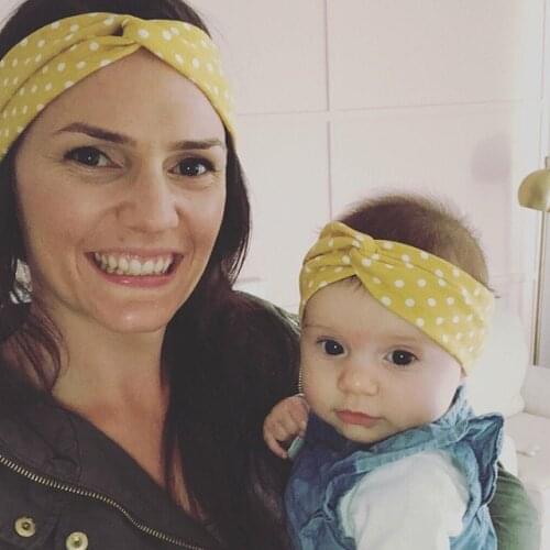 100pcs/lot DIY Simple Multi Dots Printing Cross Head Bands Baby Cotton Cloth HeadBands Hair Styling Tools Accessory HA1557