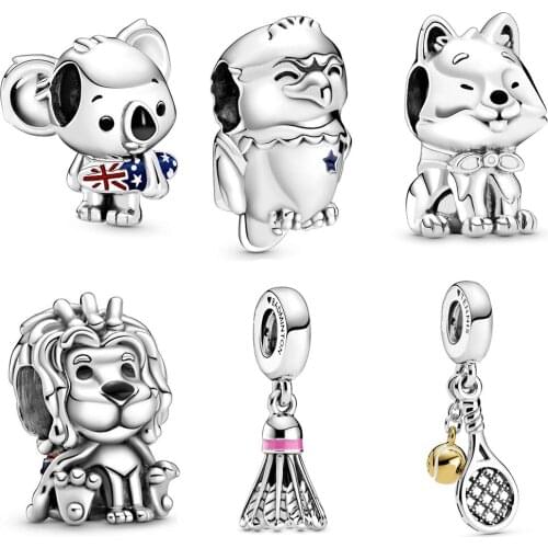 2020 NEW 100% 925 Sterling Silver Summer Cute Animal Movement Pendant Charm Fit DIY Women Bracelet Fashion Original Jewelry Gift