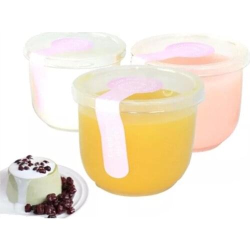 50pcs High quality U shape yogurt plastic cup high temperature transparent jelly cup disposable dessert pudding cup with lid