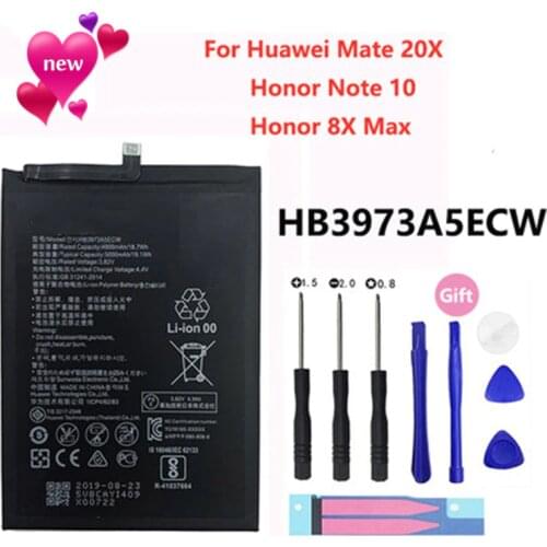 100% NEW for Huawei HB3973A5ECW HB4073A5ECW 5000mAh Battery For HUAWEI Honor 8X Max/Honor Note 10 /Mate 20X 20 X EVR-AL00+Tools