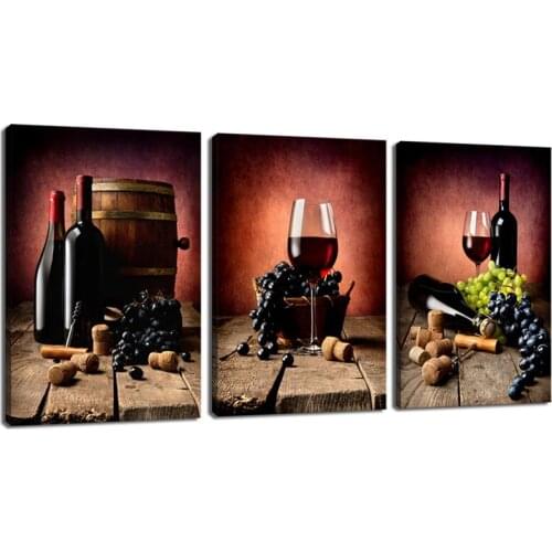 Diamond embroidery sale Vintage Wine Grape 3pcs Still Life 5d diamond painting full diamond mosaic modern canvas artZP-3315