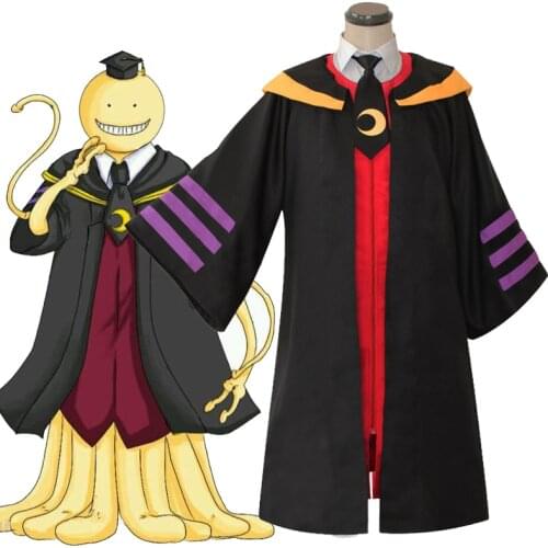 Anime Assassination Classroom Cosplay Korosensei Costume Men Women Full Set Halloween Costume Korosensei Cloak Shirt Vest Tie