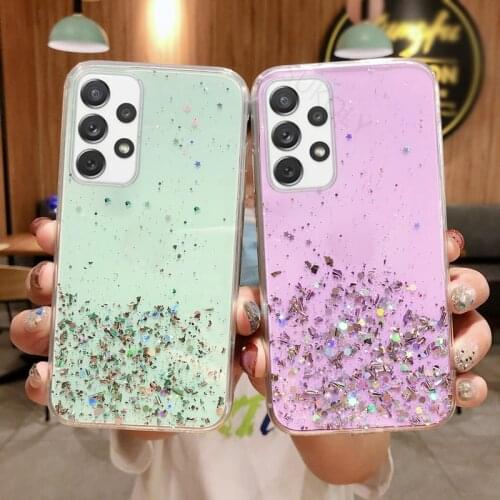 Glitter Soft Silicon Case For Samsung Galaxy A52 A32 A72 A51 A71 Shining Clear Case Cover For Samsung Galaxy S20 S21 Plus Funda