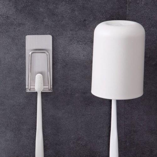 Stainless Steel Cup & Tumbler Holders Toothbrush Holder Glass Cup Shelf Rack Wall Mounted Bathroom Accessories High Quality