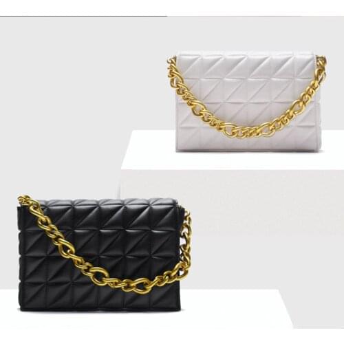 Branded Womens Shoulder Bags 2021 Quilted Metal Chain Shoulder Purses And Handbag Luxury Women Chain Pouch