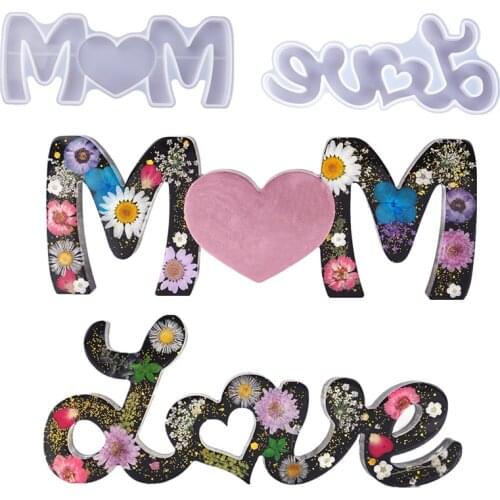 DIY Resin Mold Large Mold Mothers Day Love Mother English Alphabet Silicone Mold Sweet Home Art Handmade Crafts Supplies