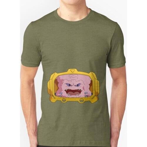Krang From Dimension X T-Shirts Pure Cotton O-Neck T Shirt Men Krang Tenage Mutant Turtles Shredder 80S Cartoon
