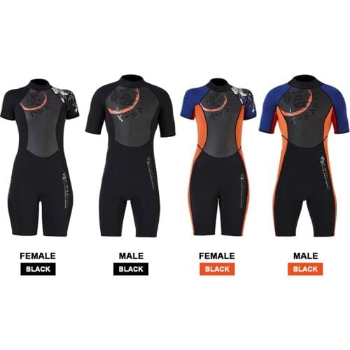 DIVE SAIL 3mm Neoprene Wetsuit One-piece Keep Warm Women Men Swimming Scuba Diving Bathing Suit Short Sleeve for Surf Snorkeling