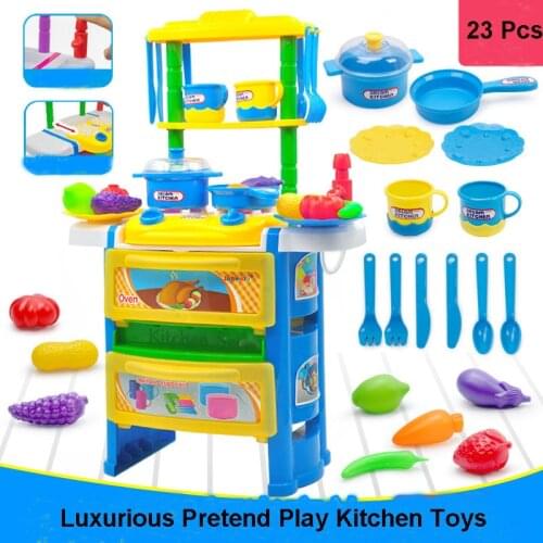 Luxurious Kitchen Toys Light-up & Sound Simulation Home Appliances Kids House Toy Baby Girls Pretend Play Toys High Quality