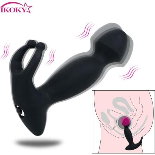 IKOKY Anal Butt Plug Prostate Massager Masturbation G-spot Stimulator Silicone Sex Toys for Men Women Gay Anal Dildo Vibrator