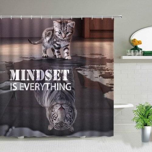 Creativity Cat Tiger Animal Shower Curtains Funny Bear Dog Unicorn 3D Print Bathroom Decor Waterproof Bath Curtain Set With Hook