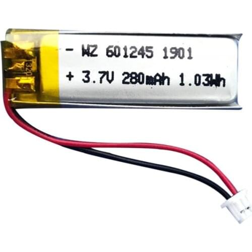 Factory direct sales 3.7V lithium polymer battery 601245-280mah Bluetooth speaker body scale rechargeable battery