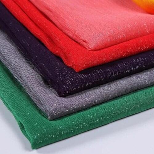 Shimmer chiffon crepe shiny fabric light metallic glittery soft breathable DIY fabric qualified dress blouse handmade fabric 1M