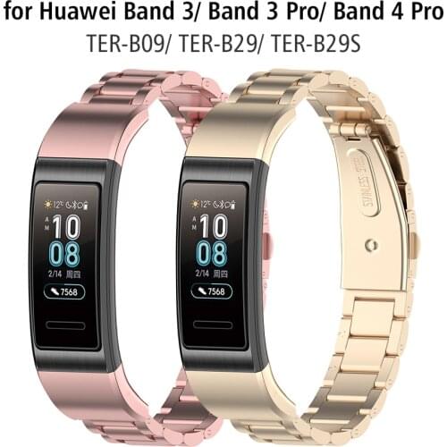 Metal Bands for Huawei Band 4 Pro Business Wristband for Huawei Band 3 Pro Stainless Strap TER-B09 TER-B29 TER-B29S Woman Man