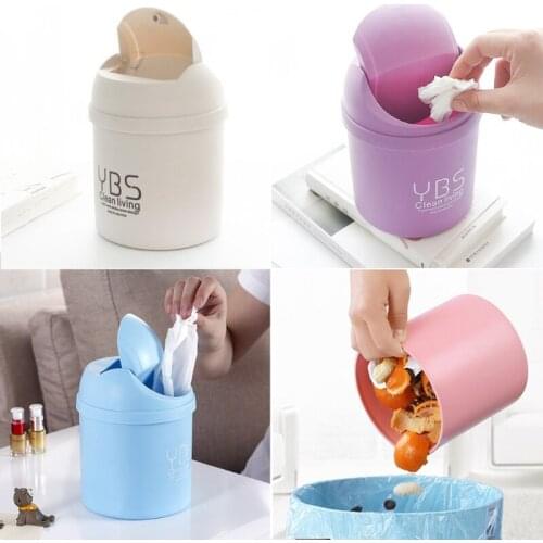 Cute Mini Small Waste Bin Desktop Garbage Basket Table Home Office Trash Can