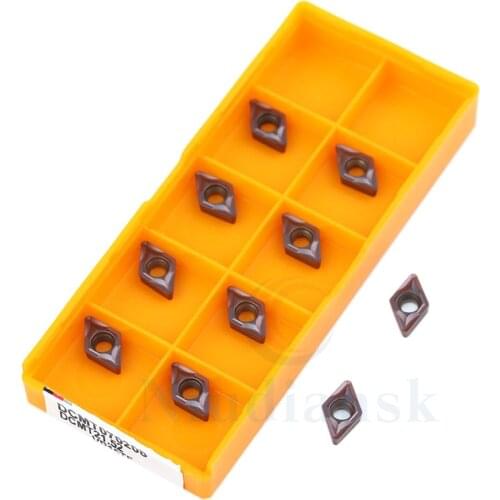 10Pcs DCMT070208 VP15TF US735 UE6020 Carbide Inserts CNC Lathe Tools Inner Hole Turning Tools DCMT070204 VP15TF Turning Inserts