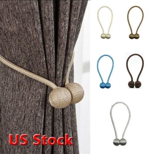 New Ball Magnetic Curtain Buckle Holder Tieback Clips Home Window Accessories US
