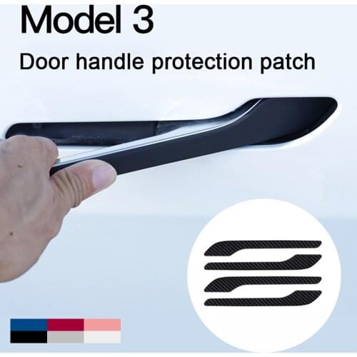 Car Door Handle Wrap Cover For Tesla Model 3 2021 Carbon Fiber ABS Protector Sticker Model3 Model Y Accessories