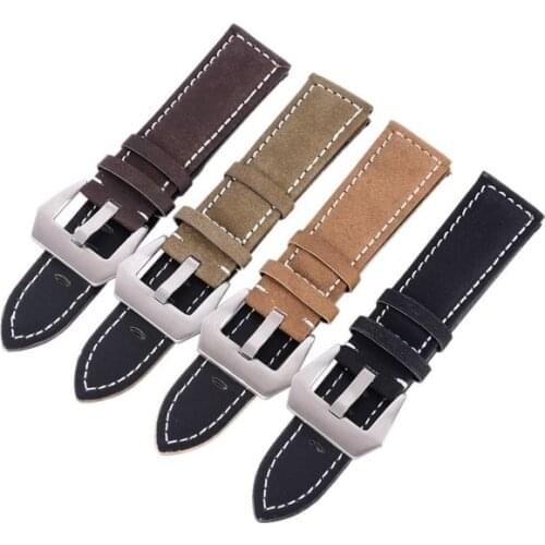 Retro Genuine Leather Watch strap Bracelets 18mm 20mm 22mm 24mm Frosted Leather watch Band Belt Accessories for Female Male