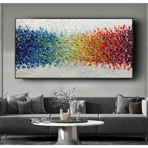 Christmas Professional Artist Handmade Colorful Abstract Oil Painting on Canvas Beautiful Color Oil Painting for Room Wall Decor