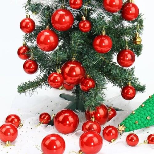 37pcs Gold Pink Champagne Red Metallic Christmas Balls Decor Christmas Tree Balls Xmas Decor for Home Noel New Year Gift fl01