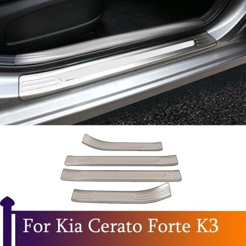 Car Styling For Kia Cerato Forte K3 2019 2020 2021 Stainless Steel Outer Door Sill Scuff Plate Trim Car Accessories Sticker