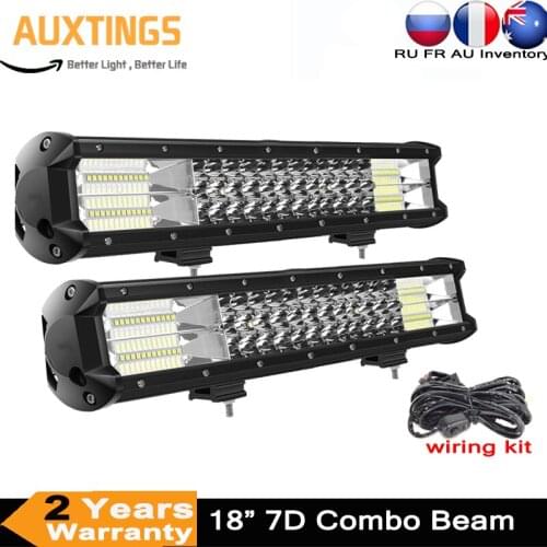 18inch 252W 7D LED Work Light Bar Combo Bean 4x4 Offroad Off Road LED Light Bar for Tractor Boat 4WD 4x4 Trucks ATV 12V 24V