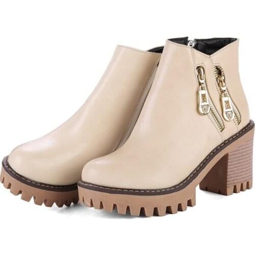 Big Size 9 10 11 12 boots women shoes ankle boots for women ladies boots shoes woman winter Side zipper waterproof table