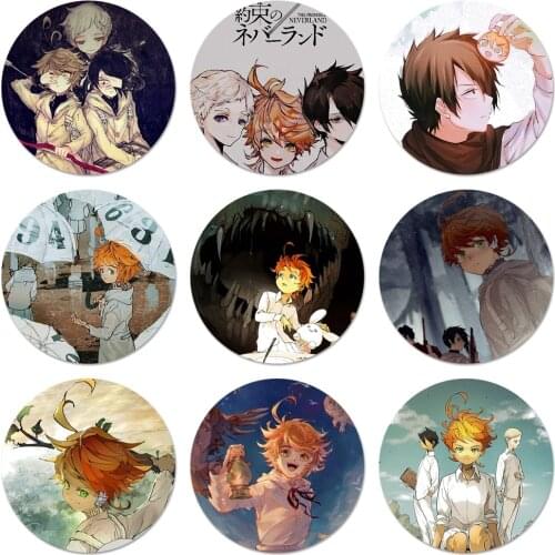 58mm Anime The Promised Neverland Anime Icons Pins Badge Decoration Brooches Metal Badges For Backpack Decoration
