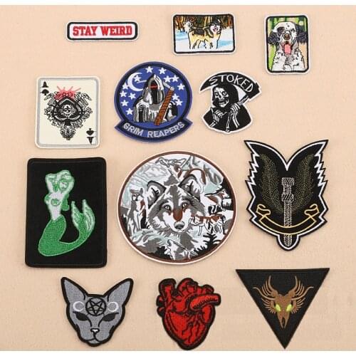1pcs Mix fashion Patch for Clothing Iron on Embroidered Sew Applique Cute Patch Fabric Badge Garment DIY Apparel Accessories -14