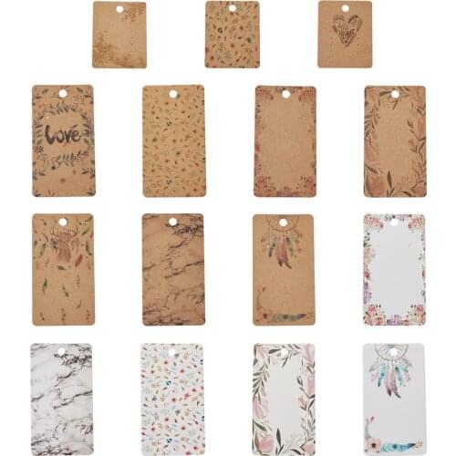 150Pcs Mix Flower Patterns Earring Display Card for Jewelry Display Hang Tag Card Ear Studs Packaging Earrings Kraft Paper Cards