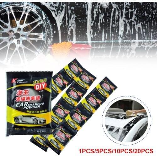20Pcs Car Cleaning Shampoo Multifunctional Cleaning Tools Car Soap Powder Car Windshield Wash Accessories Car Wash Powder
