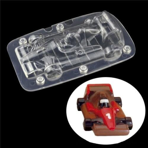 3D Racing Car Shaped Chocolate Mold DIY Handmade Making Tool Magnet Candy Plastic Vehicle Cake Decorating Molds Baking Mould