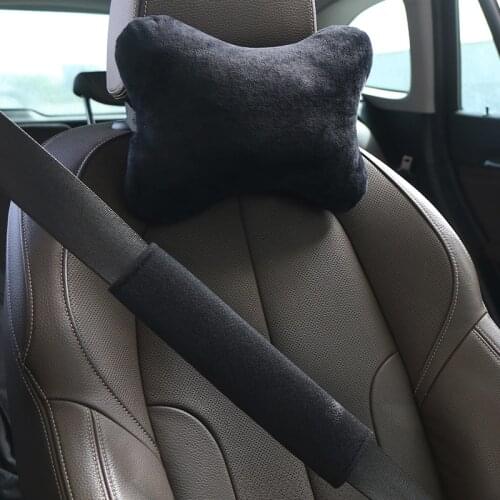 Brand new arrival car neck pillows both side Cotton flannel single headrest fit for mitsubishi lancer asx outlander pajero l200