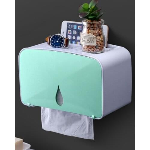 Large bathroom space simple installation perforation-free wall-mounted household creative waterproof shelving tissue box J05