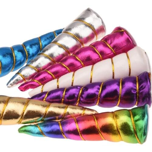 50PCS Boutique 10cm unicorn Horn Mini unicorn party Accessories Fashion Accessory Headwear No Hair bows Horns Hair Accessories