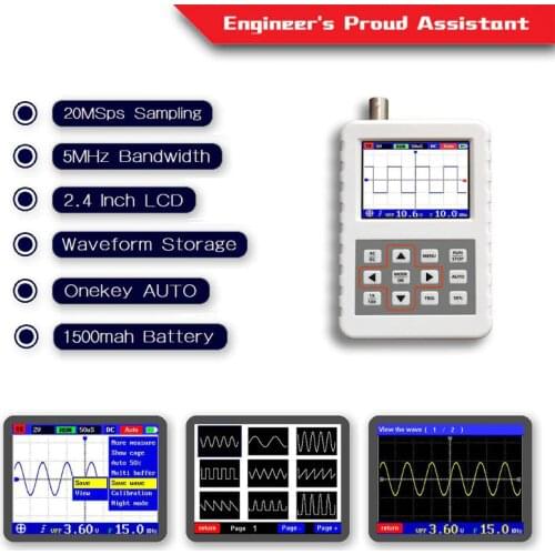 DSO FNIRSI PRO digital handheld oscilloscope 5M bandwidth 20MSps sampling rate