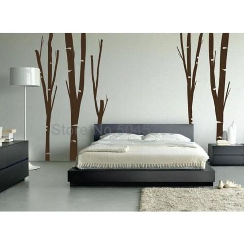 Nursery Birch Tree Wall Decal Forest Set Vinyl Sticker Removable Kids Room Bedroom Decor Nursery Wall Birch Decal Art Set Z351