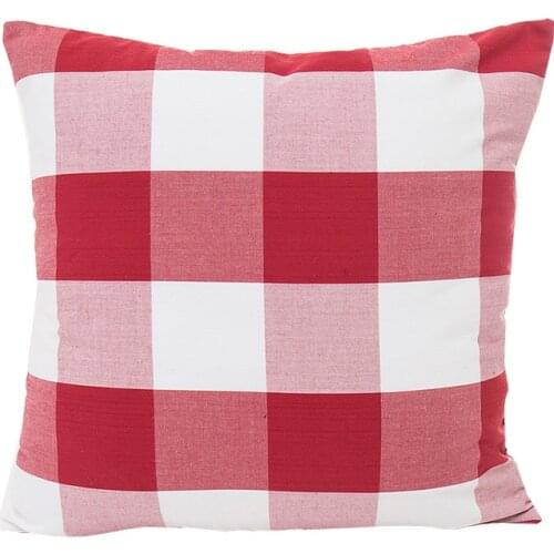 Home use red plaid striped pattern seat cushion covers 45*45cm without inner cotton polyester square lattice pillow covers X74
