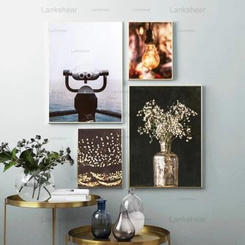 Gallery Wall Art Canvas Painting Collage Pictures Neon Sign Photography Posters and Prints Dorm Nordic Decoration Bedroom Decor