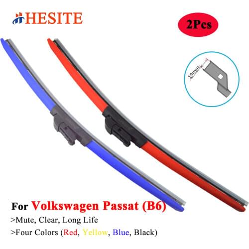 HESITE Colorful Windshield Wiper Blade For VW Passat 5 6 7 8 3C5 3B5 3BG 3G5 Car Model Accessories 2002 2006 2007 2008 2012 2013